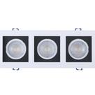 Luminária spot frame embutir quadrado recuado led 3xmr16 15w