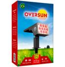 Luminária Spot Solar 60w Potente Jardim Refletor Led Vermelho Oversun