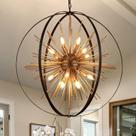 Luminária TACDANDM Sputnik Dourada Preta 80 cm 16 Lâmpadas