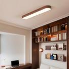 Luminária Teto Painel Led Plafon 90cm Retangular Madeira Sobrepor Quarto Escritório 3 tons de luz