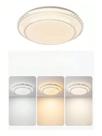 Luminária Teto Plafon Estrelado Redondo 35cm Brilho 3Tons De Luz Estrutura Branco 110v/220v