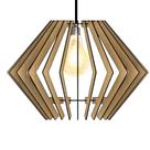 Luminária Teto tipo Pendente DIAMANTE MDF Completa -