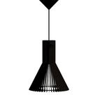 Luminária Teto Tipo Pendente Funil Mdf Completa - Preta