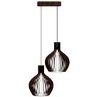 Luminária Teto tipo Pendente KAZAN MDF - Completa - Cor: Marrom