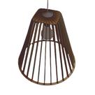 Luminária Teto tipo Pendente PEQUIM MDF - Completa - Cor: Marrom Luminária Teto tipo Pendente PEQUIM MDF - Completa - Cor: Marrom