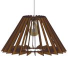 Luminária Teto Tipo Pendente Pirâmide Mdf Completa - MDF Marrom