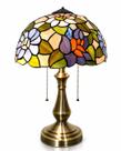 Luminária Tiffany de Mesa Floral Vitral Colorido Base Bronze Luminária Tiffany de Mesa Floral Vitral Colorido Base Bronze