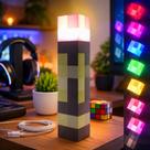 Luminária Tocha Minecraft LED 3 Níveis Recarregável Portátil USB Decoração Quarto Gamer Parede OIH-4