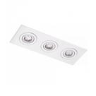 Luminaria tripla de embutir aço escovado direcionavel