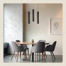 Luminaria Tubo Led Teto Balcao Mesa Pendente Bivolt Cabo Preto