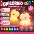 Luminária Unicórnio RGB Recarregável LED Luz Noturna Silicone Touch 7 Cores Infantil
