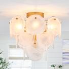 Luminária VANZARLA Glass Flush Mount 4-Light 110V Gold