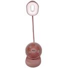 Luminaria Ventilador Ajustavel Led 2 em 1 Flexivel Abajur de Mesa Sem Fio USB Regulavel 3 intesidades