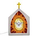 Luminária Vitral Espírito Santo Bivolt LED Decoração Religiosa Altar Oratório Iluminação