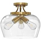 Luminária VONLUCE Semi Flush 35 x 28 cm em ouro escovado