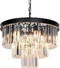 Luminária Weesalife D51cm de 3 camadas Black Crystal