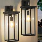 Luminária ZSMAIKU 51cm Lanterna de parede externa preta E26