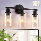 Luminárias de banheiro DINGLILIGHTING 3 luzes pretas com lâmpadas