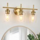 Luminárias de banheiro foucasal 3 Light Gold Vanity Light Luminárias de banheiro foucasal 3 Light Gold Vanity Light