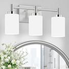 Luminárias de banheiro Lomoky 3-Light Brushed Nickel