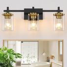 Luminárias de banheiro Spiglamm 3-Light Black Gold Vanity