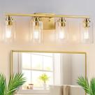 Luminárias de banheiro VerRon 27" Gold 4-Light Vanity