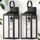 Luminárias de parede externas Yolsunes 19" Dusk to Dawn, pacote com 2