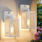 Luminárias externas FNYUSLET Motion Sensor, pacote com 2 unidades, brancas
