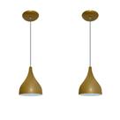 Luminárias pendentes balcão 2 un dourado Luminárias pendentes balcão 2 un dourado