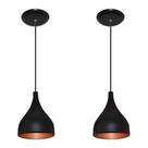 Luminárias pendentes balcão 2 un Preto com cobre
