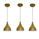Luminárias pendentes balcão 3 un Dourado