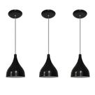 Luminárias pendentes balcão 3 un Preto