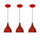 Luminárias pendentes balcão 3 un Vermelho