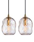 Luminárias pendentes CASAMOTION 2 unidades em vidro e latão, 20 cm (8")