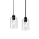 Luminárias pendentes KLSS Black Kitchen Island Glass, pacote com 2