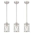Luminárias pendentes Osimir Brushed Nickel Kitchen Island, pacote com 3