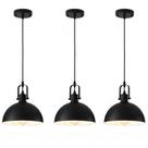 Luminárias pendentes Susurise Kitchen Island, pacote com 3 unidades, Black Metal
