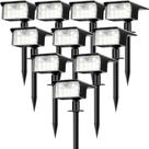 Luminarias Solares de Foco nipify Paquete de 10 con 62 LEDs Luz Blanca Fría IP65