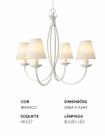 Luminum Pendente 4 Bracos 60x54 Ref 7436/4 Cor Branca Luminum Pendente 4 Bracos 60x54 Ref 7436/4 Cor Branca