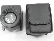Lupa Conta Fios base metal 20x com leds branco e UV, escala em mm (resolução 1 mm) e pol + bolsa