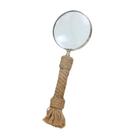 Lupa de Aumento Decorativa Prata com Cabo de Juta 29cm 15544-PL Lupa de Aumento Decorativa Prata com Cabo de Juta 29cm 15544-PL