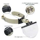 Lupa de Cabeça Profissional LED com Lente Grande e 3 lentes zoom