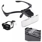 Lupa De Cabeça Profissional Óculos Leitura 2 Leds 5 Lentes Aumento Preto CBRN20720