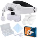 Lupa de cabeça YOCTOSUN LED recarregável com zoom 1X-14X