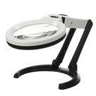 Lupa De Mesa Bancada 10 Leds Lente 120mm pilhas e bivolt CBR03549