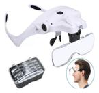 Lupa De Pala Para Cabeca Aumento 05 Lentes Luz Led Oculos