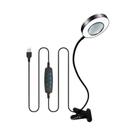Lupa LED 10X Com Braço Flexível E Grampo De Metal, Luminária De Mesa Com 3 Modos De Cor Para Leitura