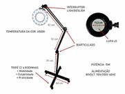 Lupa Luminária Led Tripé com Rodinhas Preta Best Pro