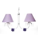 Lustre 2L Primavera Cristais 2 Flores P Lilás Quarto Bebê Infantil Menina