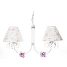 Lustre 2L Primavera Cristais 2 Flores P Rosa Quarto Bebê Infantil Menina